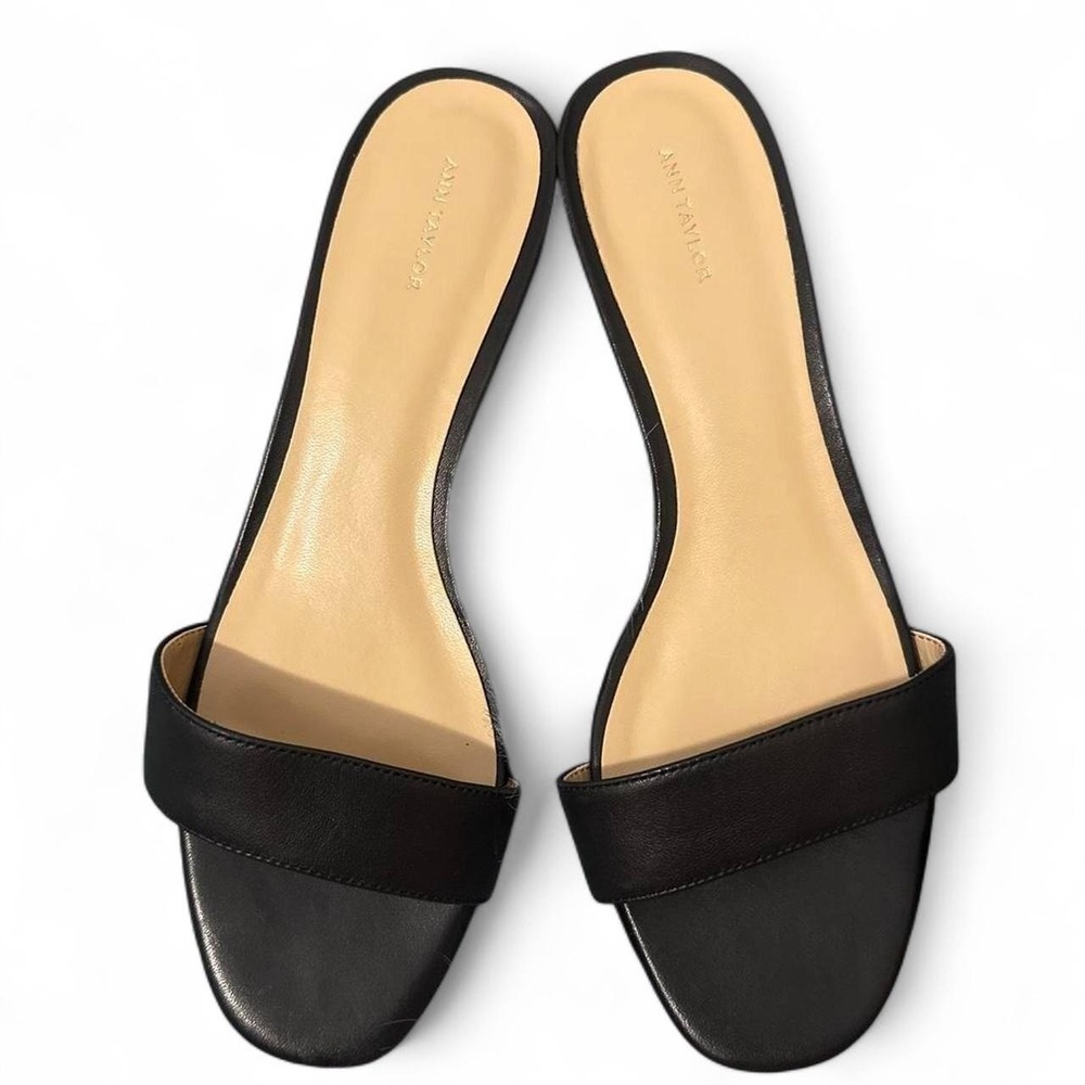 Ann taylor Black Leather slides size 9